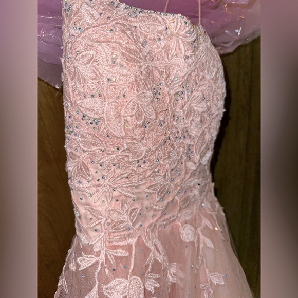 Beautiful Homecoming/Prom/Formal Dress - Pink Lace/Floral Embroidery - Picture 6 of 6